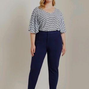 Eloquii flutter sleeved bicycle v neck blouse